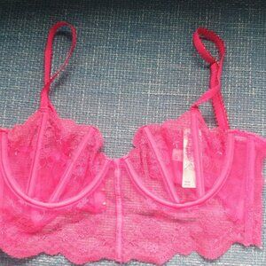 Anthropologie pink bustier / corset bra 34c